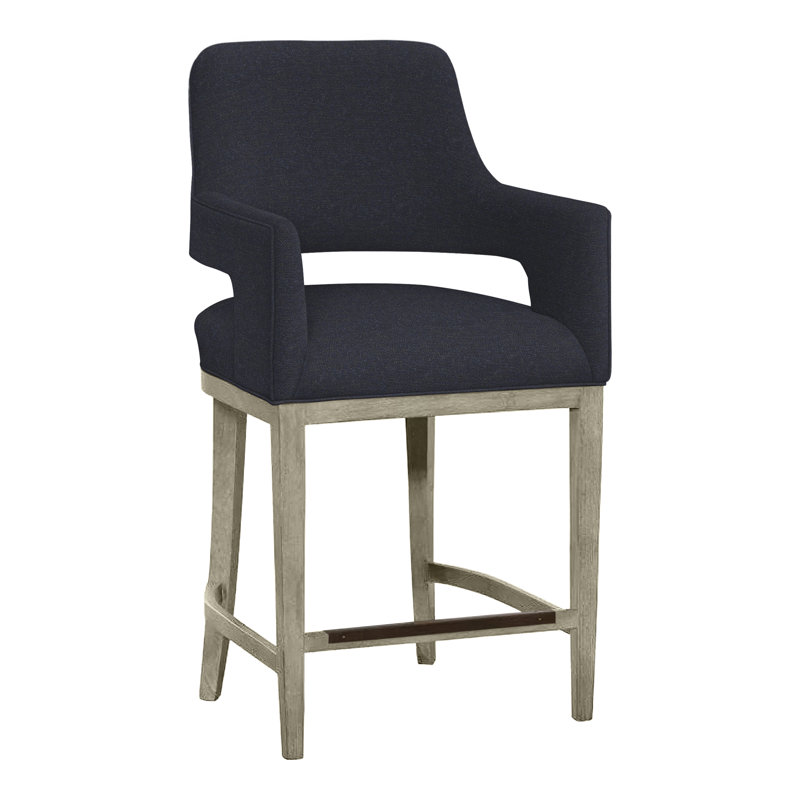 Tabouret de bar et de comptoir Josie, Amande chamois, Perigold Play - bleu marine