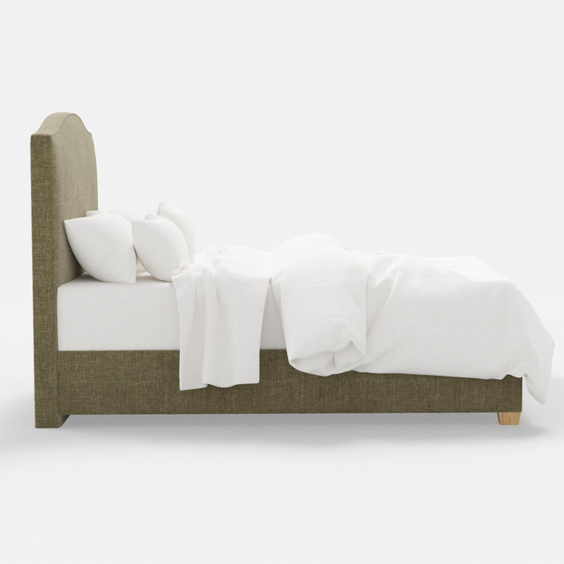 Upholstered Bed, Twin, Performance Textured Weave Flax