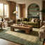 Tapis intérieur vert olive ton sur ton 8 pi x 11 pi (7 pi 10 po x 10 pi 10 po) Branch Branch Sovana-1376489429