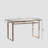 51" Modern Minimalist Rectangular Glass Dining Table with Tempered Glass Tabletop and Chrome Metal Legs-1117375804