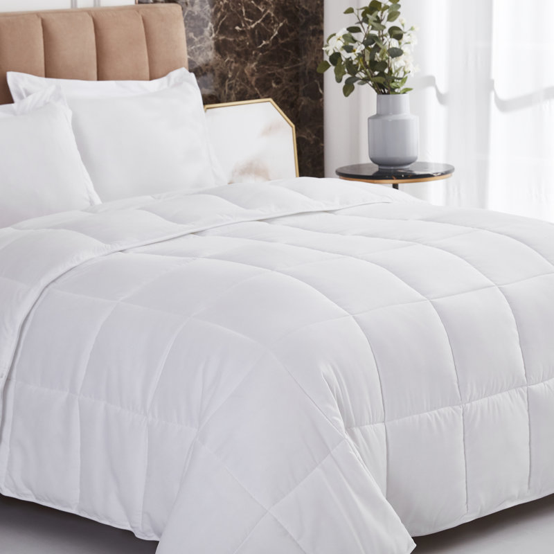 3pc Comforter Set - All Season Reversible Down Alternative Comforter with Two Shams - Breathable, Soft, Fluffy, White