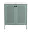 Ensemble de meuble-lavabo simple 29,75 po avec plateau en bois massif Kerrid-319412798