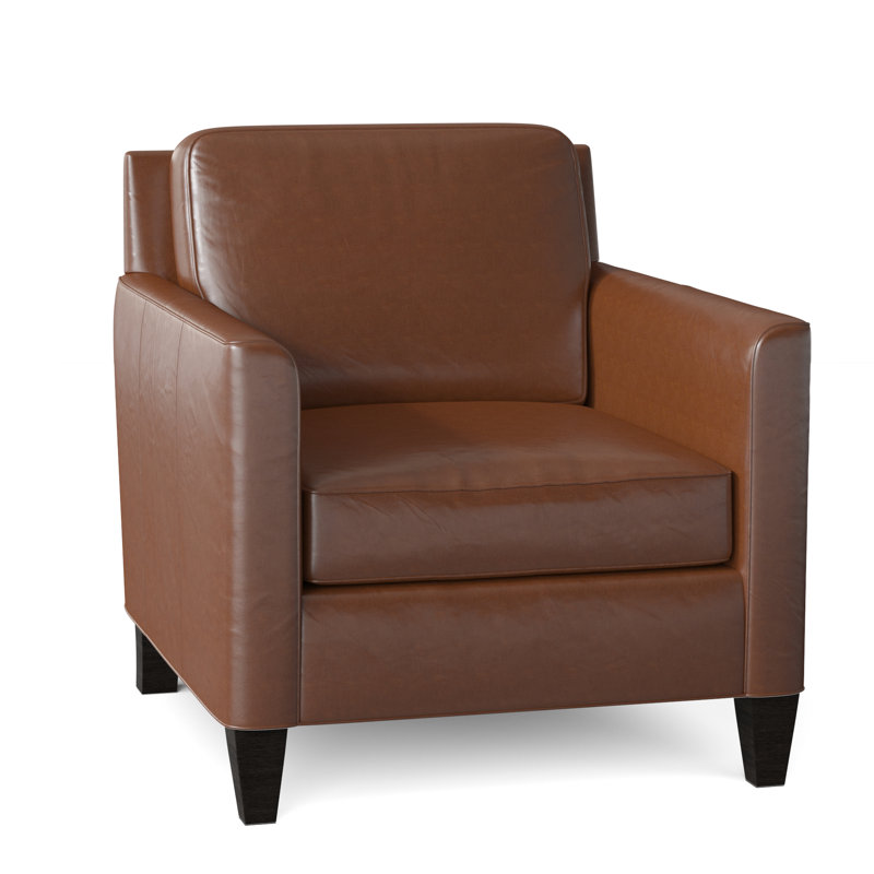 Fauteuil en cuir véritable Yorba, Cuir véritable Fumo Aline, Pavées