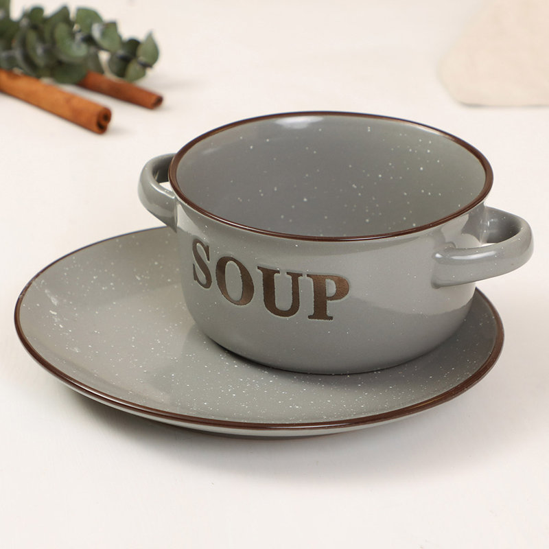 Whitten Piece Stoneware Dinnerware Set, Grey