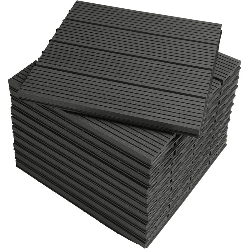 30cm x 30cm wood-effect Gurleen made of plastic/wood, Anthracite