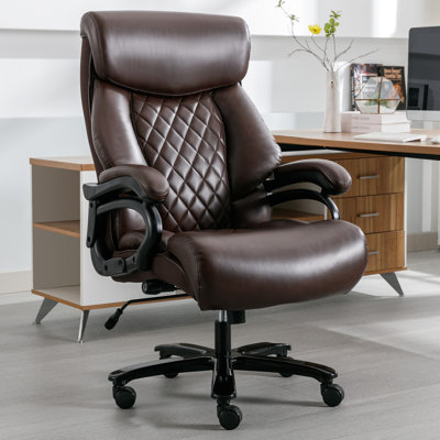 Lukan 500LBS, fauteuil de direction en cuir très grand et grand avec appui-tête, soutien lombaire