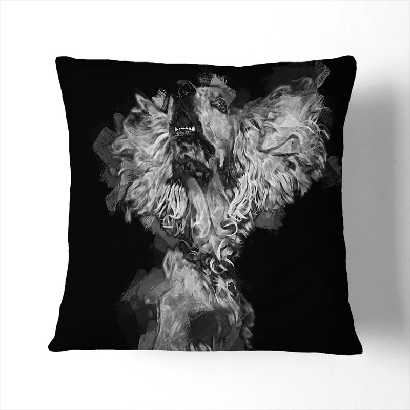 Cocker Spaniel In Abstract Square Throw Cushion, 40 x 40 cm, Black