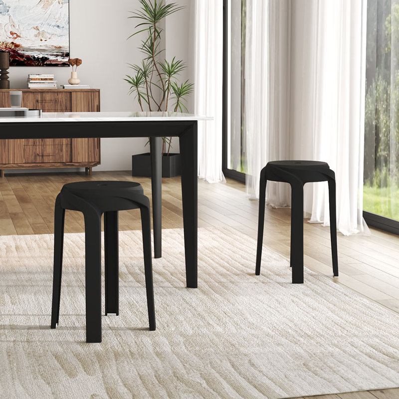 46cm H Backless Stacking Accent in Black