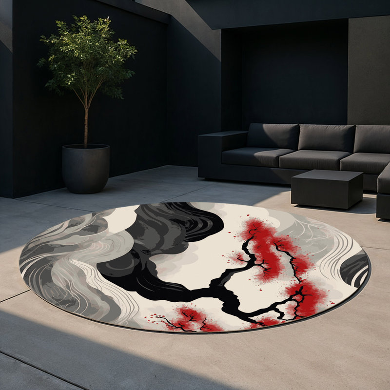 Petal Symphony Indoor And Outdoor Area Rug, Round 5'