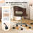 Ring-Shaped Wooden Back Office Chair With Foot Spikes And Wheels-1265467731