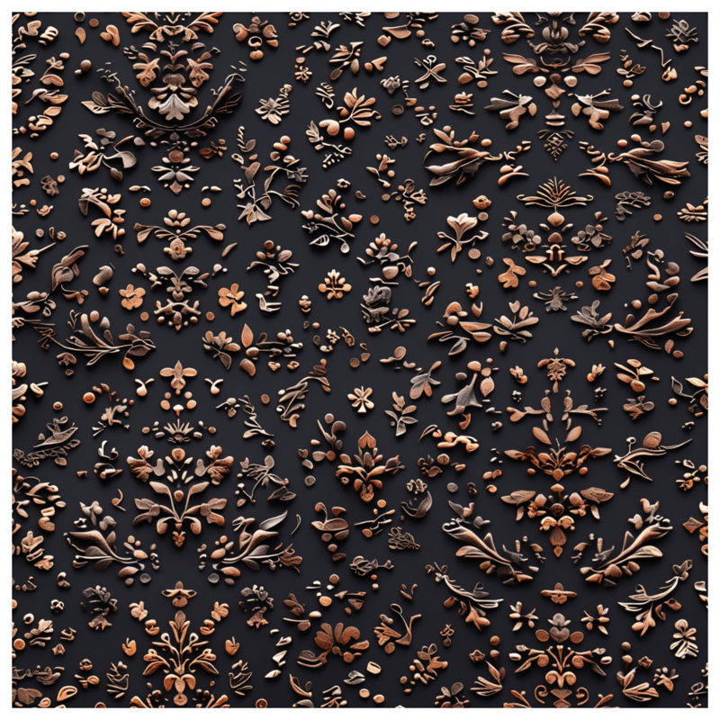 Édredon bronze à motifs floraux, Queen