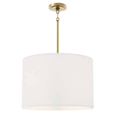 Jack Pendant - 4-Light - Modern Brass - Shannon Oyster Fabric