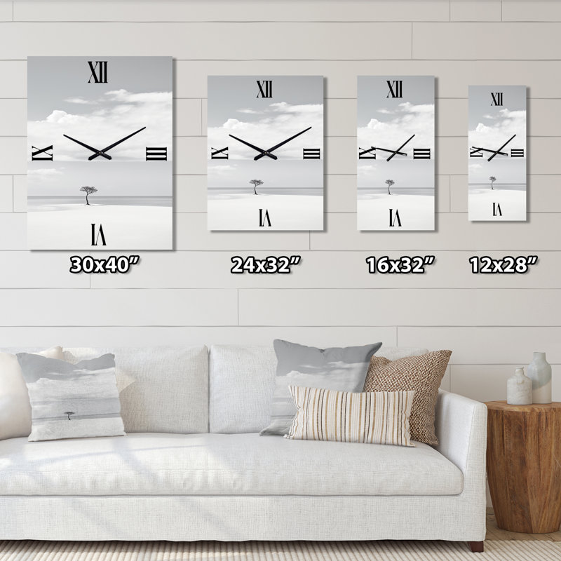 Minimalisme plage photo VII - horloge murale moderne nautique et plage, H 40 po x l 30 po x P 1 po