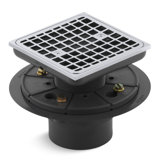Clearflo Square Design Tile-In Shower Drain with Reversible Collar, 2" and 3" PVC Connection