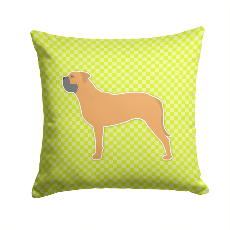 Coussin décoratif intérieur/extérieur bullmastiff, H 14 po x l 14 po x P 3 po, Vert