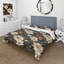 Mystic Gold and Teal Floral Splendor - Ensemble de housse de couette floral-1348624749