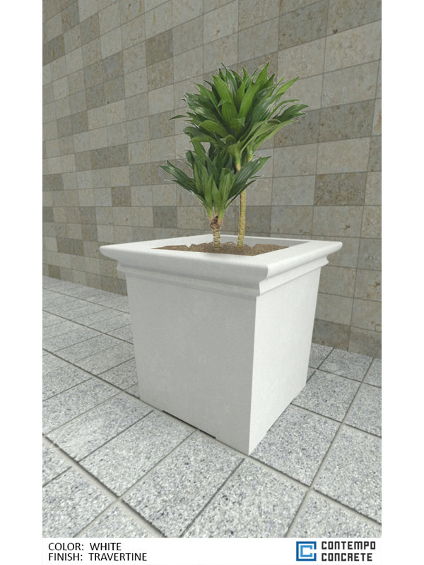 Pot à fleurs Nova, Travertin blanc