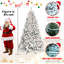 Arbre de Noël floqué avec lumières UL et pommes de pin naturelles - pointes en PVC enneigées, pointes, structure à charnières, support en métal stable, installation facile-1437166887-1437166880