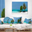 Plage avec sable blanc et eau turquoise - Coussin Sea & Shore-29460446-29488337