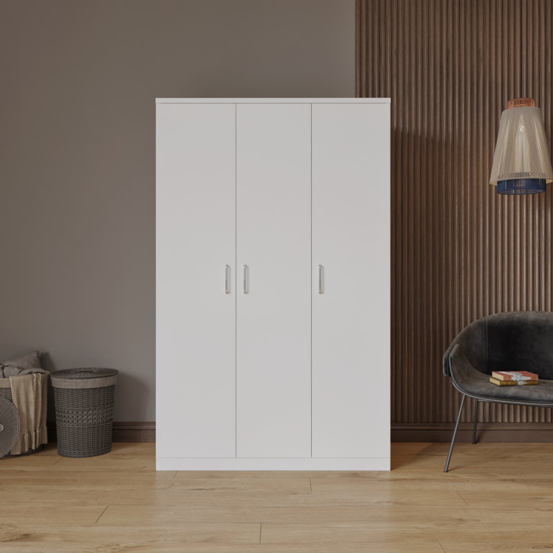 Sumrah 3 Door Wardrobe, White