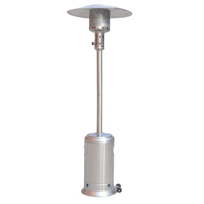 Outdoor Patio Propane Heater 47000 , 88" Standing Gas Outside With Stainless Steel Burner For Garden Party Commercial - Ss 88 Inch Portable Wheels Residential