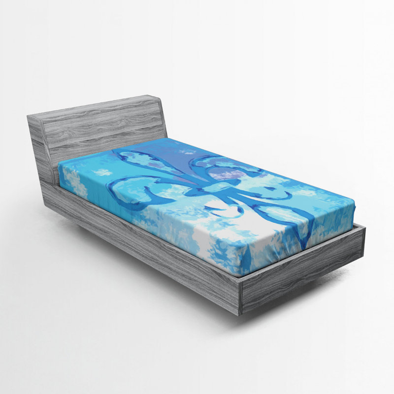 Drap-housse en microfibre Fleur De Lis, Drap-housse simple TG