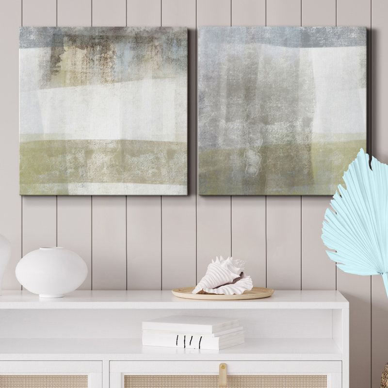 Highland Fog I - ensemble de 2 reproductions d'art sur toile tendue, H 16 po x l 32 po x P 1 po