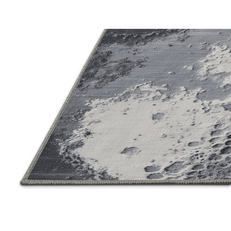Machine Washable Space Gray Area Rug