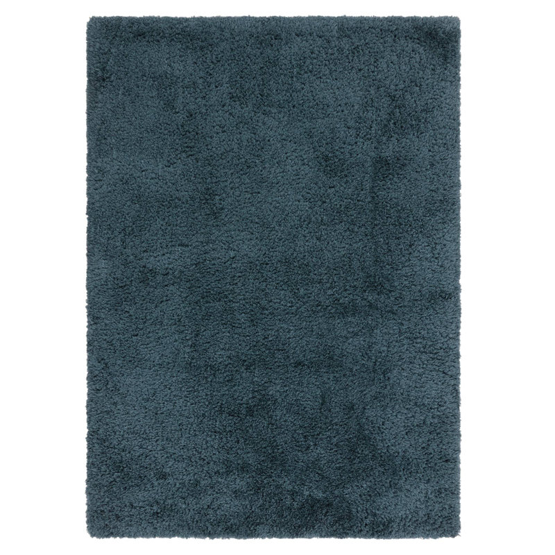 Tachiana Hand Tufted Shaggy Navy Area Rug, Rectangle 80 x 150 cm