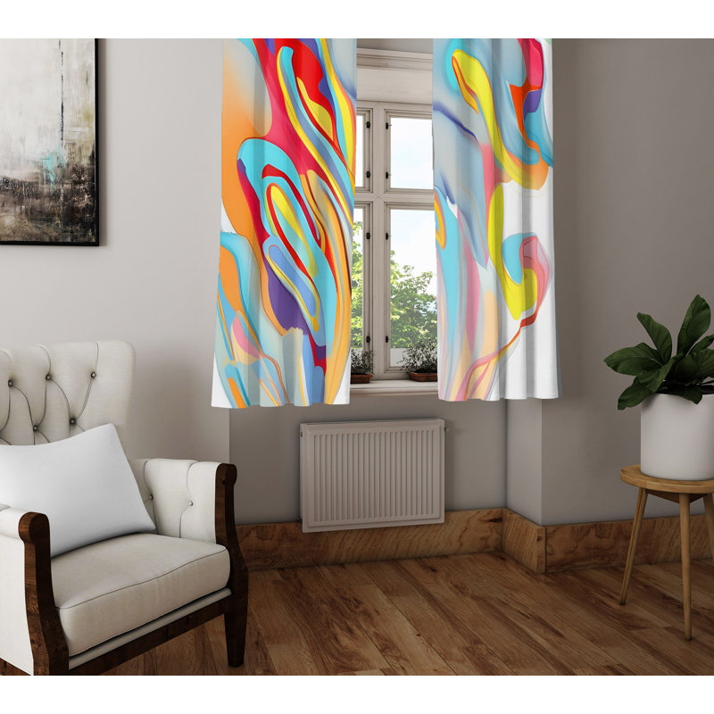 Paire de rideaux semi-transparents en polyester Dhugan, L 20 po x L 52 po
