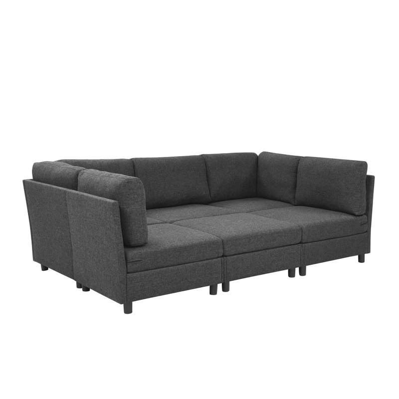 Canapé d'angle moderne et modulaire - librement configurable avec, Gris foncé