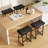 Faux Leather Wide Cushion Bar Stool With Metal Frame-1795799740-1795799737