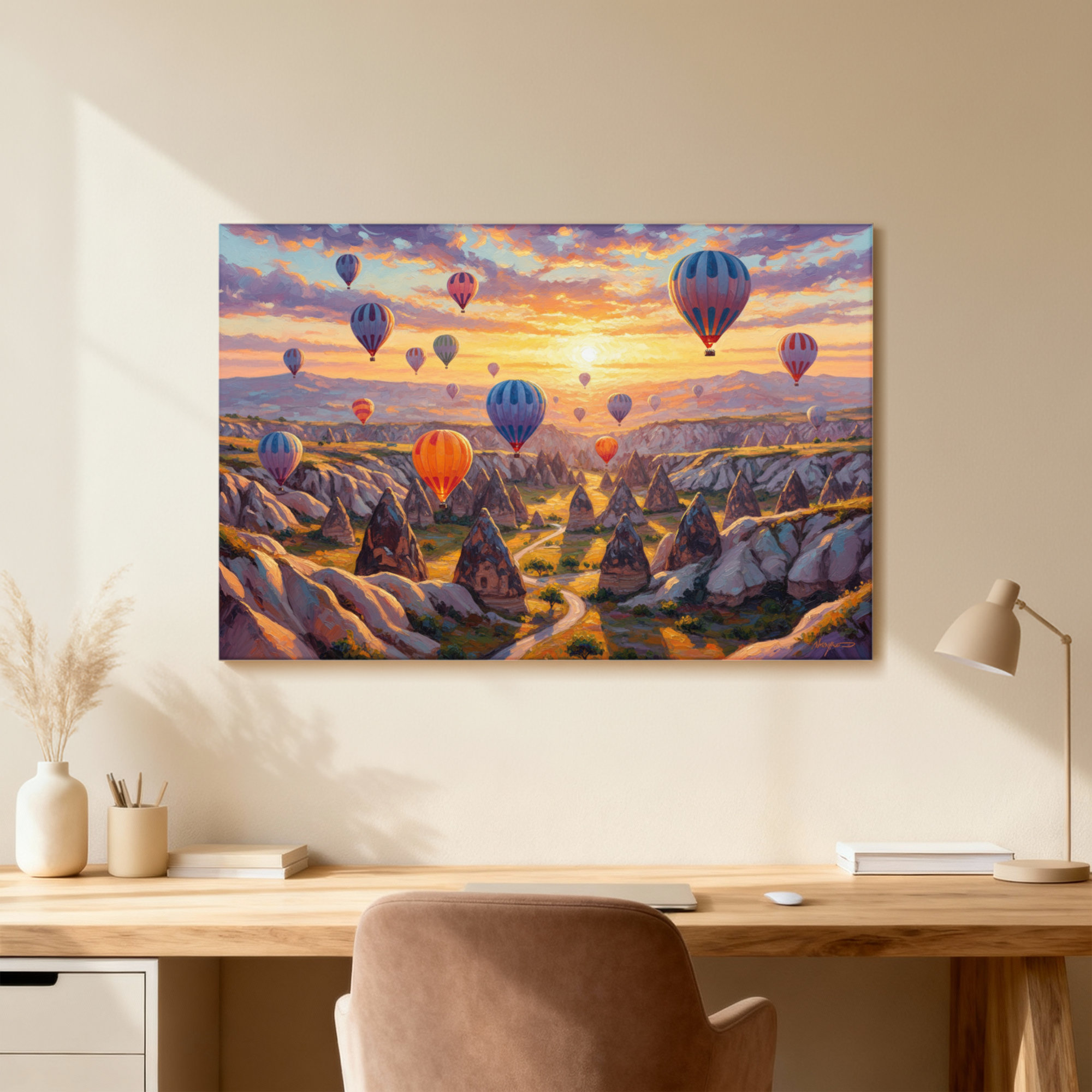 Winston Porter Scenic &Cityscapes Hot Air Balloons Over Rocky Landscape ...
