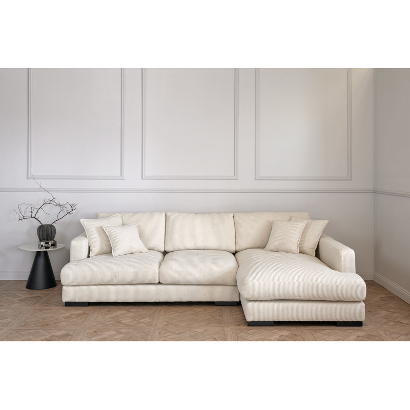 Charee 5 Seater Corner Sofa , Right Hand Facing, Beige