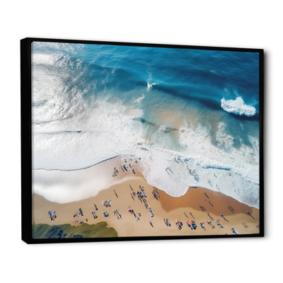 Bleu plage vue aérienne Majesty III - plage et océan, art mural