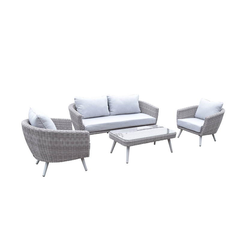 Berneen 4 Seater Rattan Sofa Set