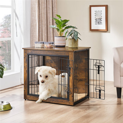 Gladiz Metal and Manufactured Wood Table Style Dog Crate