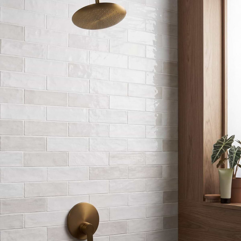 Portmore 3x8 Glazed Ceramic Tile, White