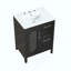Meuble-lavabo avec lavabo, meuble-lavabo avec deux tiroirs et porte, tablette réglable, bois massif et panneau de fibres à densité moyenne-306251636