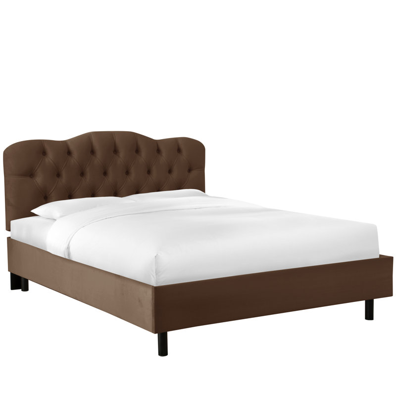 Pires Upholstered Platform Bed, Twin, Classic Chocolate Velvet