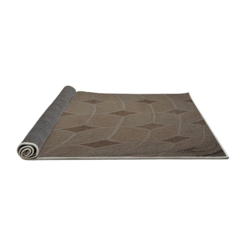 Tapis brun à motif géométrique Santa Clara, Rond 8 pi