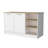 2-Door Kitchen Island With 3 Open Shelves In Sophisticated White Ash Modern Enclosed Space And Ample Storage