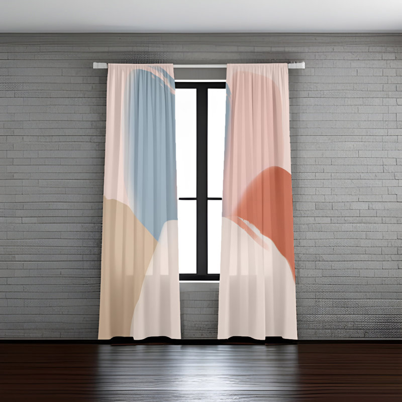Paire de rideaux semi-transparents en polyester Annalissa, L 56 po x L 78 po