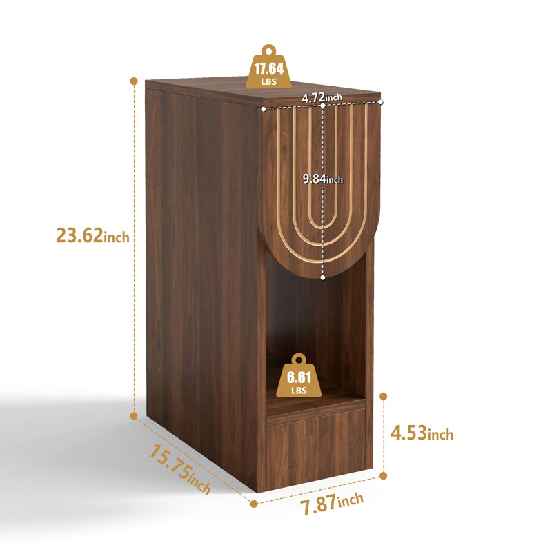 End Table With Storage, Walnut
