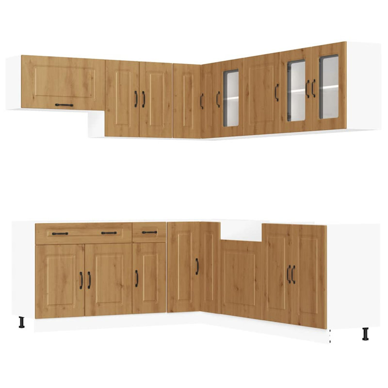 Kalmar Kitchen Cabinet Set, Artisan Oak