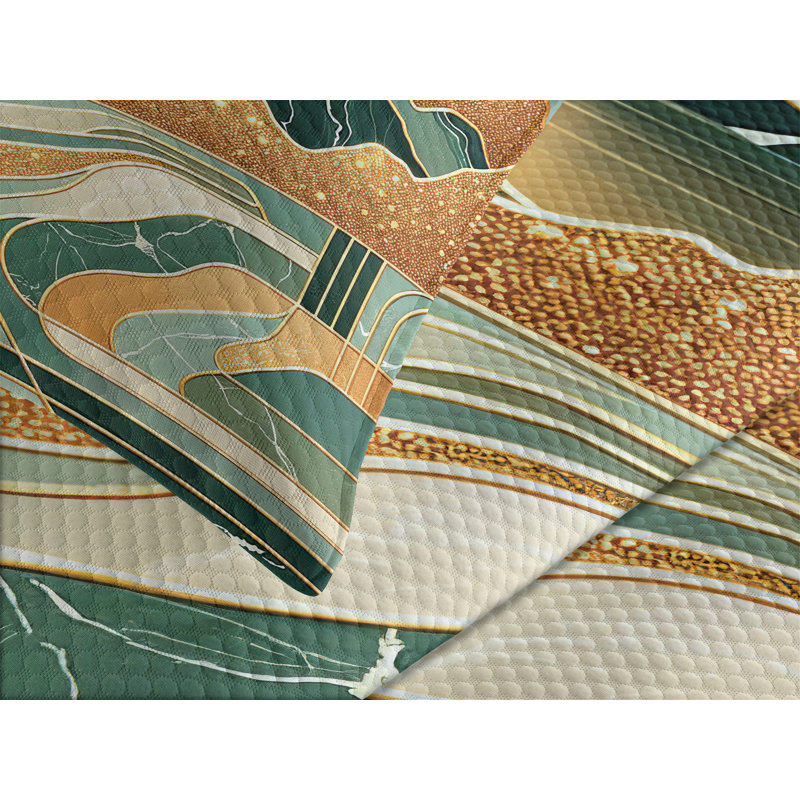 Polyester Abstract Coverlet, King Coverlet / Bedspread + 2 Standard Shams