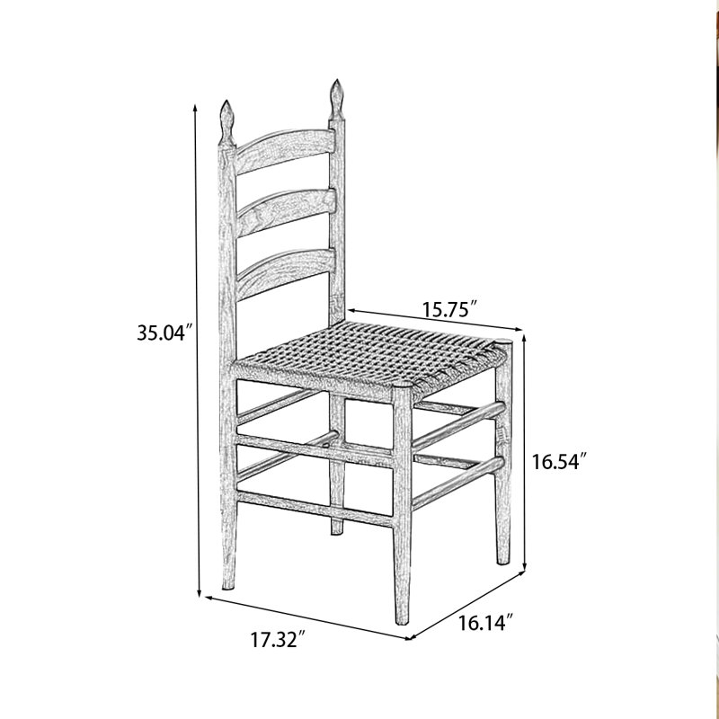 Chaise d'appoint à dossier échelle en noyer (ensemble de 2), Noyer
