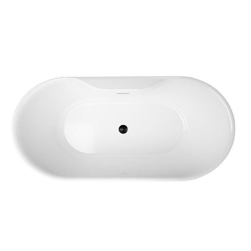 Una 67'' x 31.5'' Soaking Acrylic Bathtub, White/Matte Black 