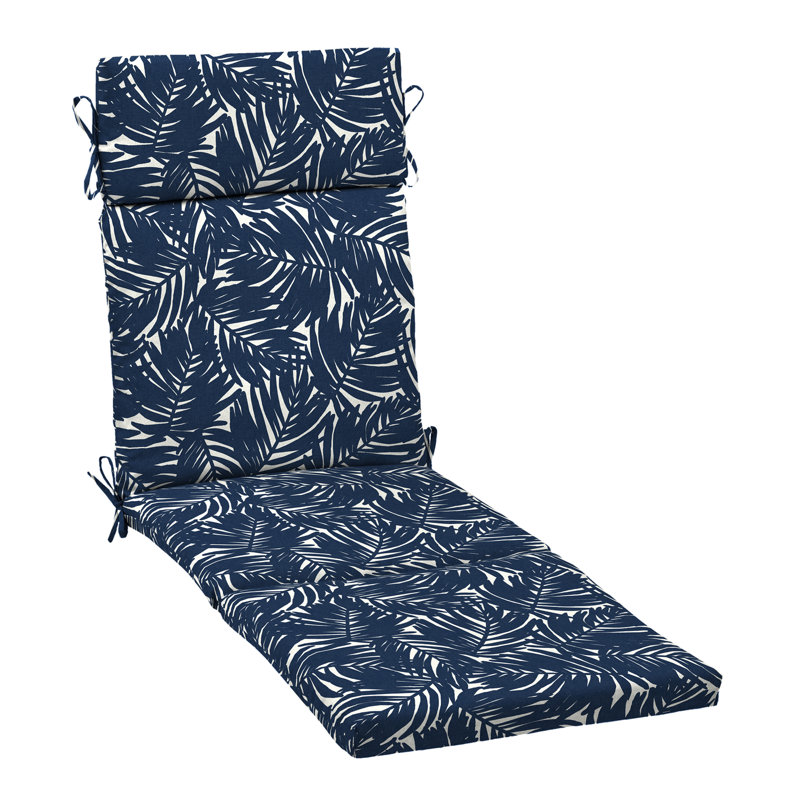 Navy Blue King Palm Outdoor Chaise Lounge Cushion, 21 x 72