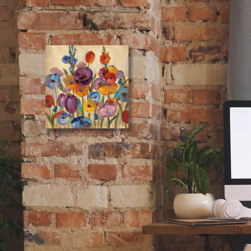 «Garden Hues 1» par Silvia Vassileva, art mural sur toile, H 12 po x l 12 po